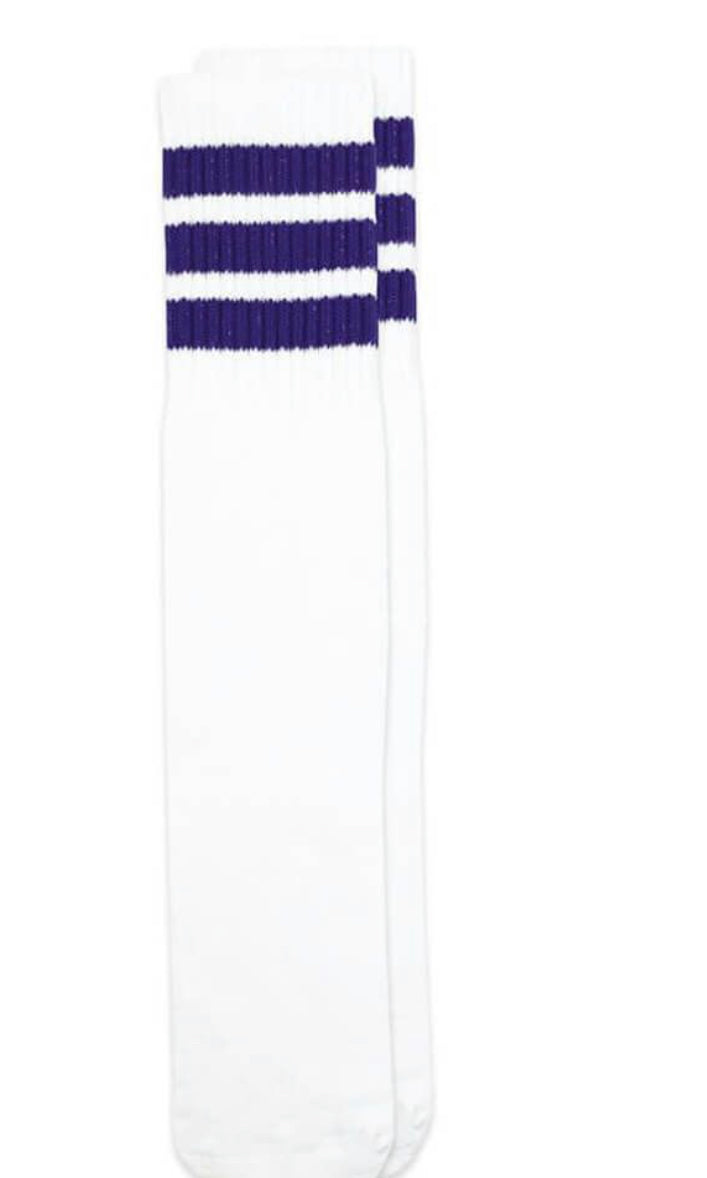 Jefferies Socks Stripe Knee High Tube Socks - Purple